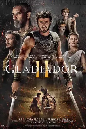 capa do filme Gladiador 2 que está em exibição no cinema em maringá