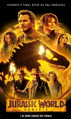 capa do filme Jurassic World: Domínio que está em exibição no cinema em maringá