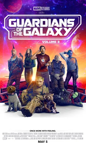 capa do filme Guardiões da Galáxia Vol. 3 que está em exibição no cinema em maringá