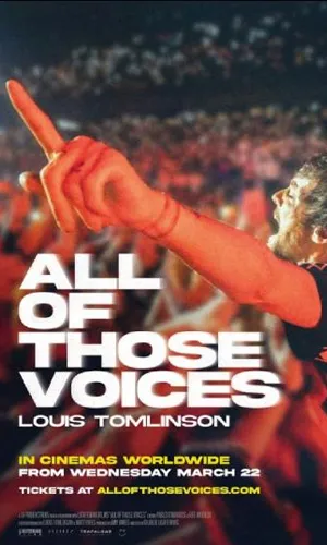 capa do filme Louis Tomlinson: All of Those Voices que está em exibição no cinema em maringá